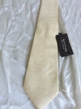 Barry Wang Men Tie Silk Necktie Yellow NWT